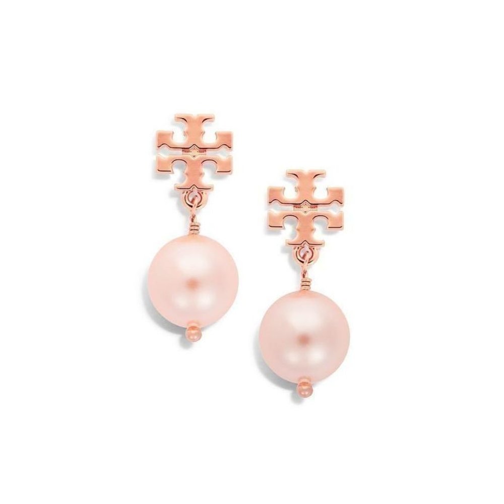Tory Burch Evie Pearl Drop Earrings Rose Gold NWOT